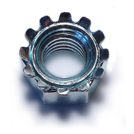 Midwest Fastener External Tooth Lock Washer Lock Nut, 3/8"-16, Steel, Grade 2, Zinc Plated, 25 PK 63261
